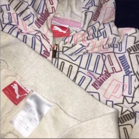 🐾PUMA GIRLS XL MATCHING PANT AND HOODIE SET